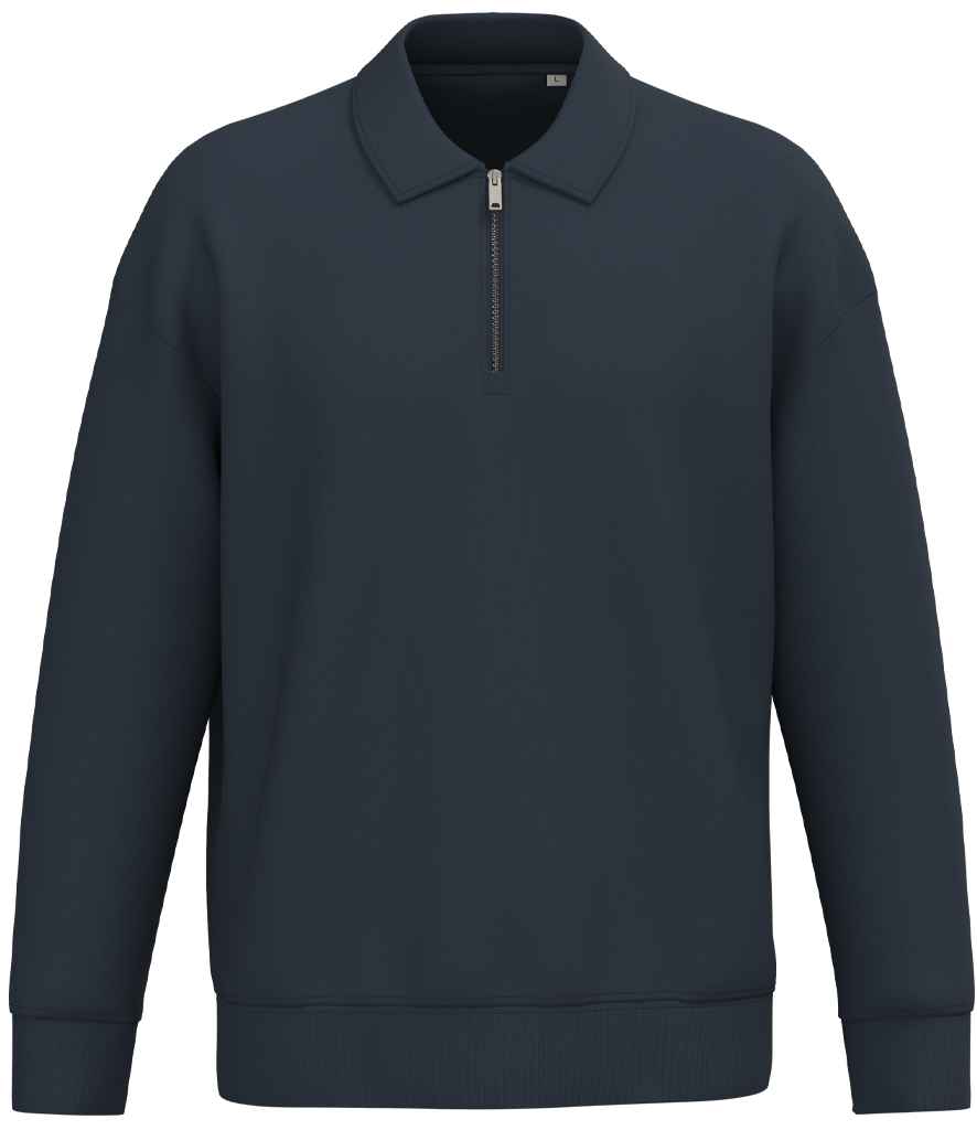 Native Spirit Unisex 1/4 Zip Sweatshirt with Polo Collar - NS432 NAV XS