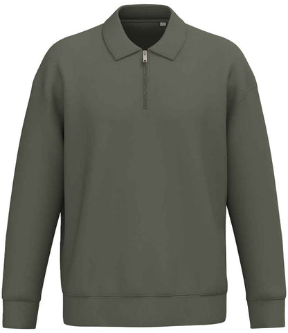 Native Spirit Unisex 1/4 Zip Sweatshirt with Polo Collar - NS432 ORK XS