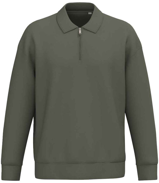 Native Spirit Unisex 1/4 Zip Sweatshirt with Polo Collar - NS432 ORK XS