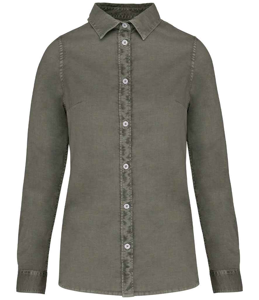 Native Spirit - Ladies Washed Long Sleeve Shirt