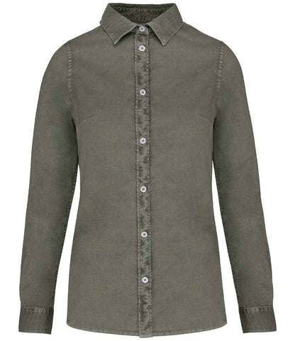 Native Spirit - Ladies Washed Long Sleeve Shirt