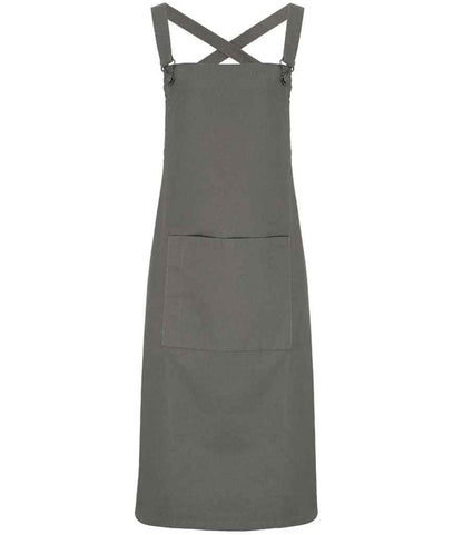 Premier - Cross Back Barista Bib Apron - PR129 DGY ONE