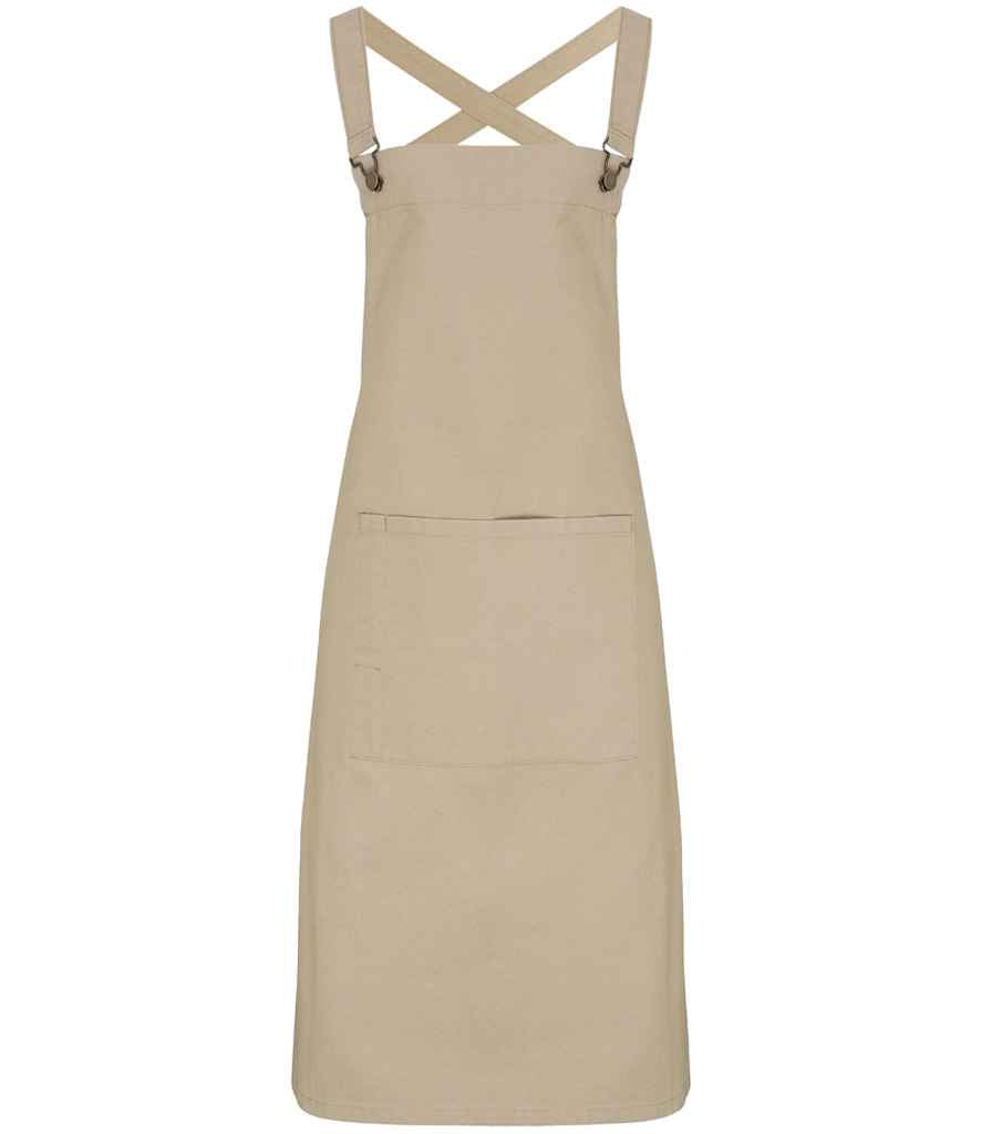 Premier - Cross Back Barista Bib Apron - PR129 BLK ONE