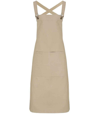 Premier - Cross Back Barista Bib Apron - PR129 BLK ONE