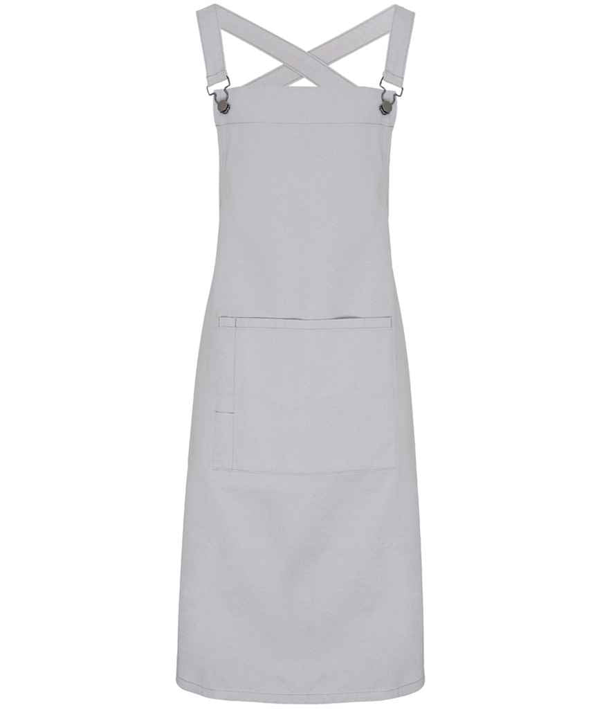 Premier - Cross Back Barista Bib Apron - PR129 SIL ONE