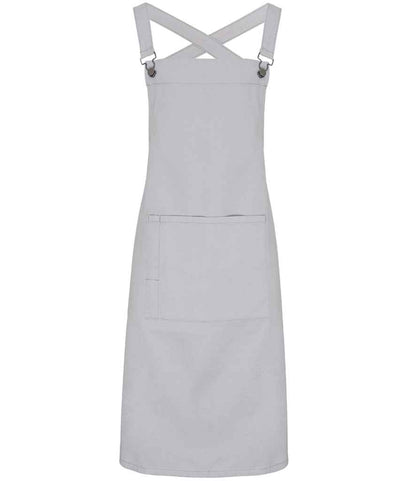 Premier - Cross Back Barista Bib Apron - PR129 SIL ONE