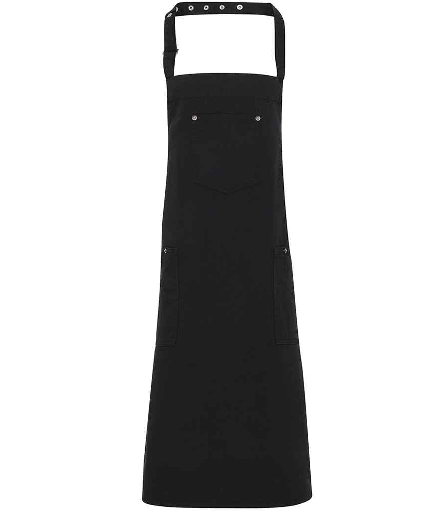 Premier - Cotton Chino Bib Apron - PR132 BLK ONE