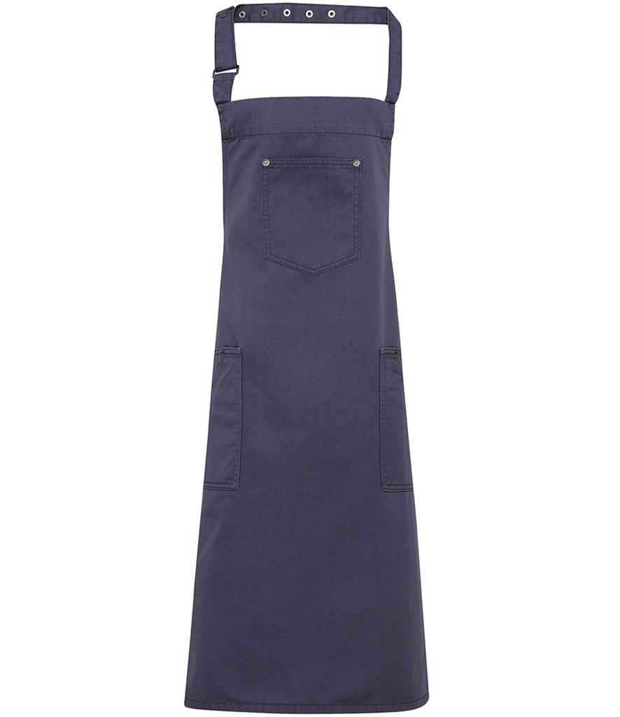 Premier - Cotton Chino Bib Apron - PR132 BLK ONE
