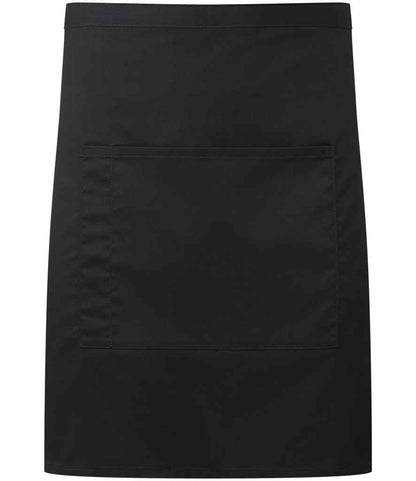Premier - 'Colours' Mid Length Apron with Pocket - PR141 BLK ONE