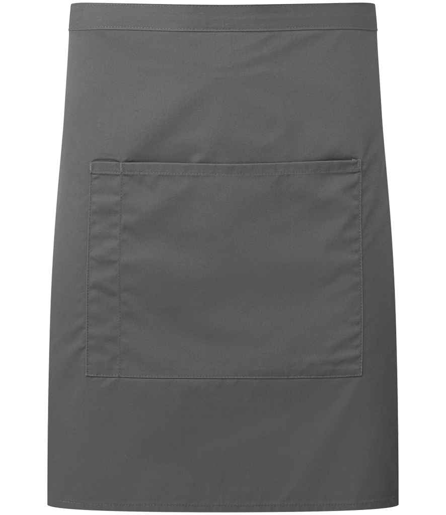 Premier - 'Colours' Mid Length Apron with Pocket - PR141 DGY ONE