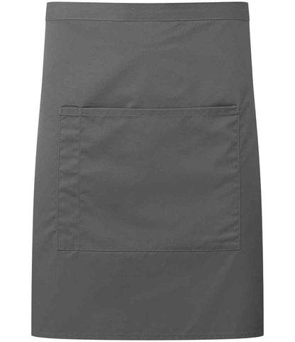Premier - 'Colours' Mid Length Apron with Pocket - PR141 DGY ONE