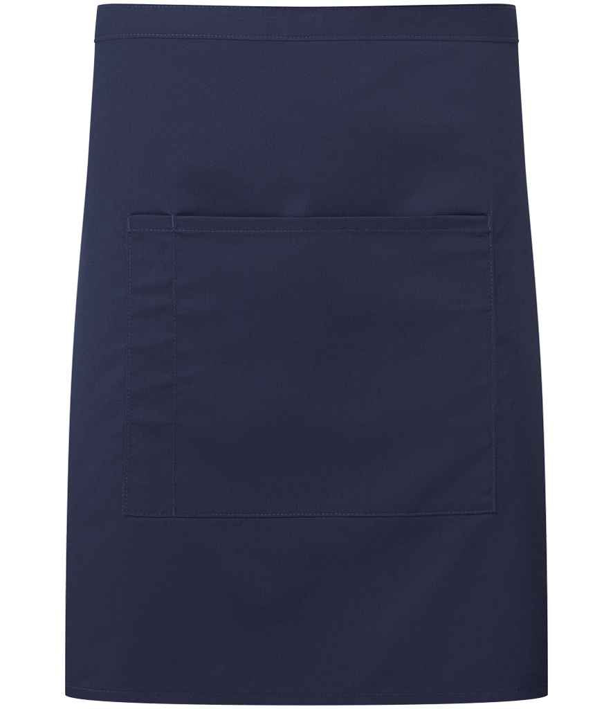 Premier - 'Colours' Mid Length Apron with Pocket - PR141 BLK ONE