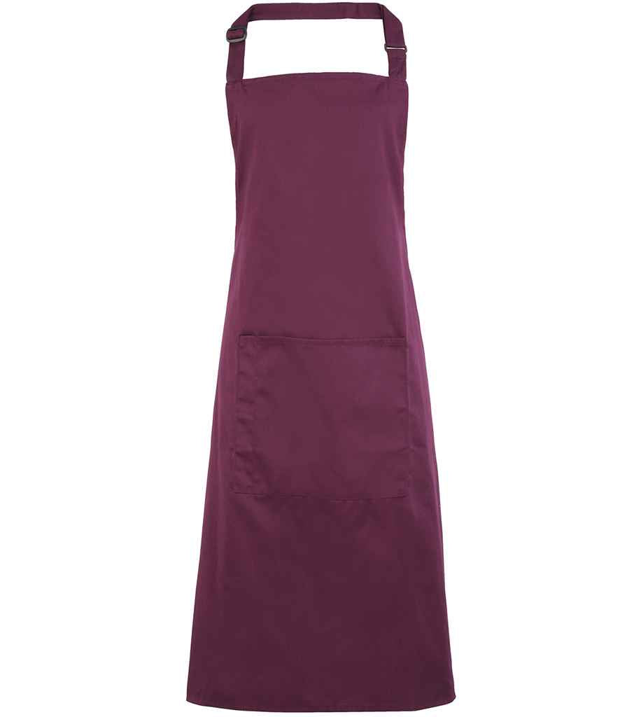 Premier - 'Colours' Bib Apron with Pocket - PR154 AUB ONE