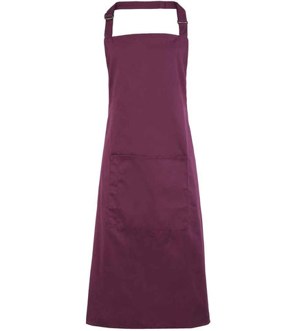 Premier - 'Colours' Bib Apron with Pocket - PR154 AUB ONE