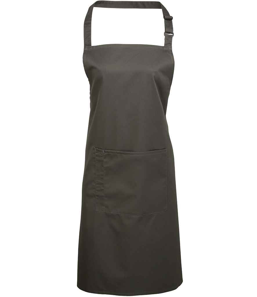 Premier - 'Colours' Bib Apron with Pocket - PR154 DGY ONE