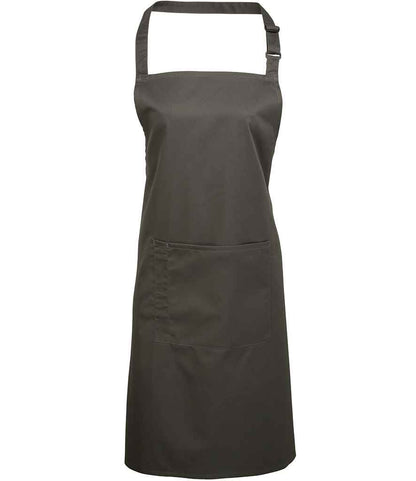 Premier - 'Colours' Bib Apron with Pocket - PR154 DGY ONE