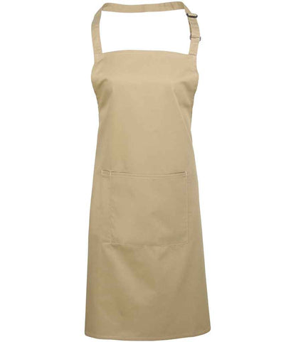 Premier - 'Colours' Bib Apron with Pocket - PR154 KHA ONE
