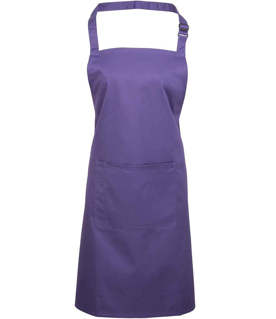 Premier - 'Colours' Bib Apron with Pocket - PR154 PUR ONE