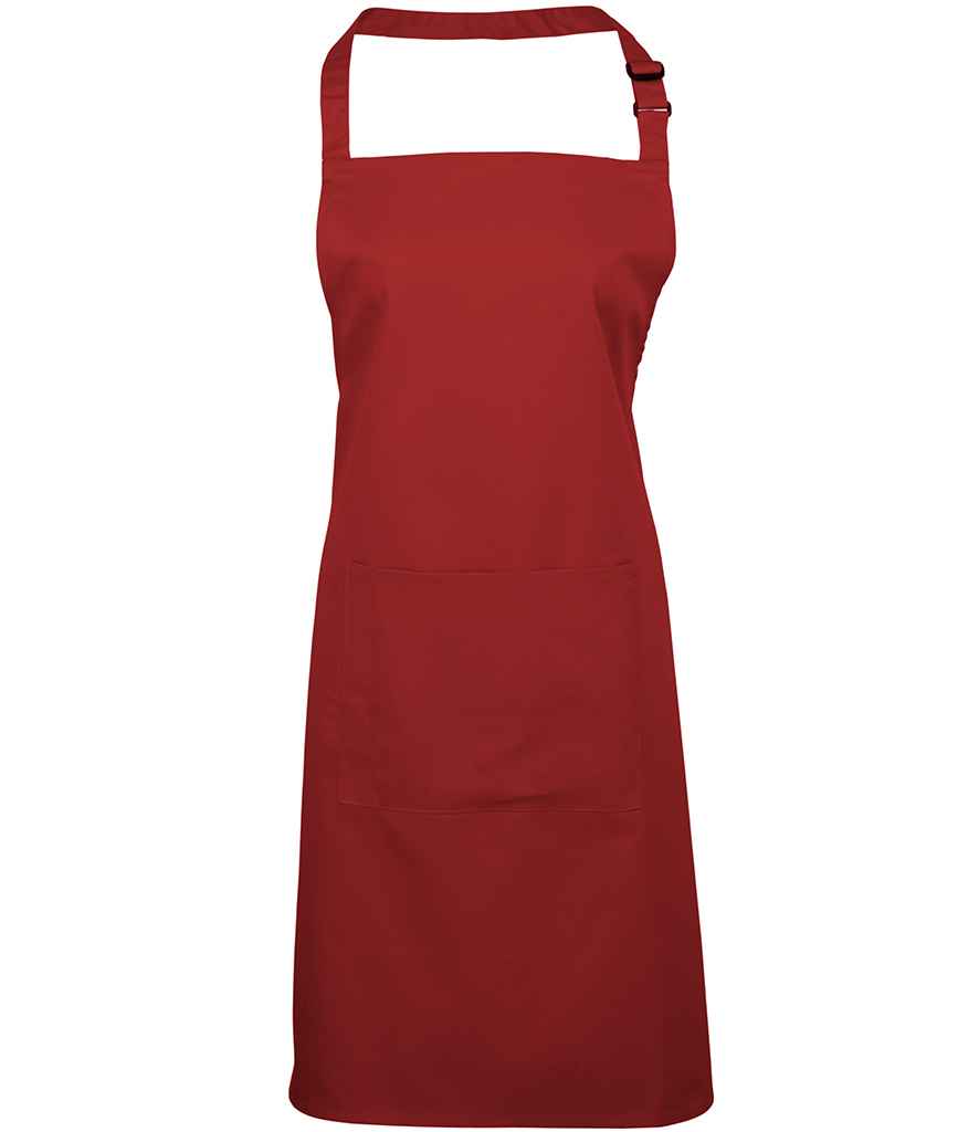 Premier - 'Colours' Bib Apron with Pocket - PR154 RED ONE