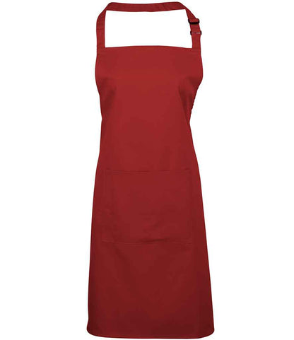 Premier - 'Colours' Bib Apron with Pocket - PR154 RED ONE