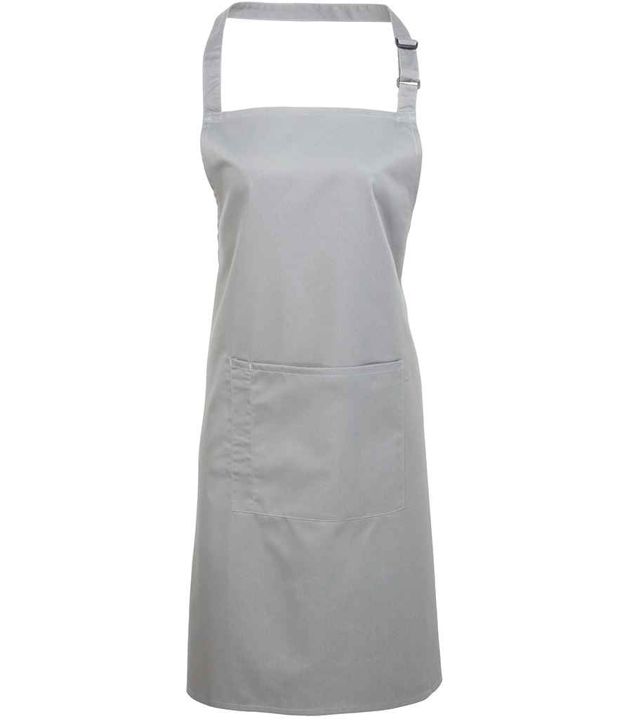 Premier - 'Colours' Bib Apron with Pocket - PR154 SIL ONE
