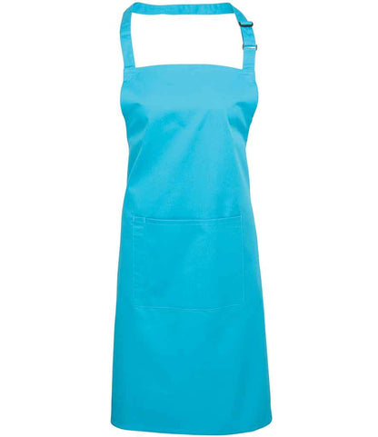 Premier - 'Colours' Bib Apron with Pocket - PR154 TUR ONE