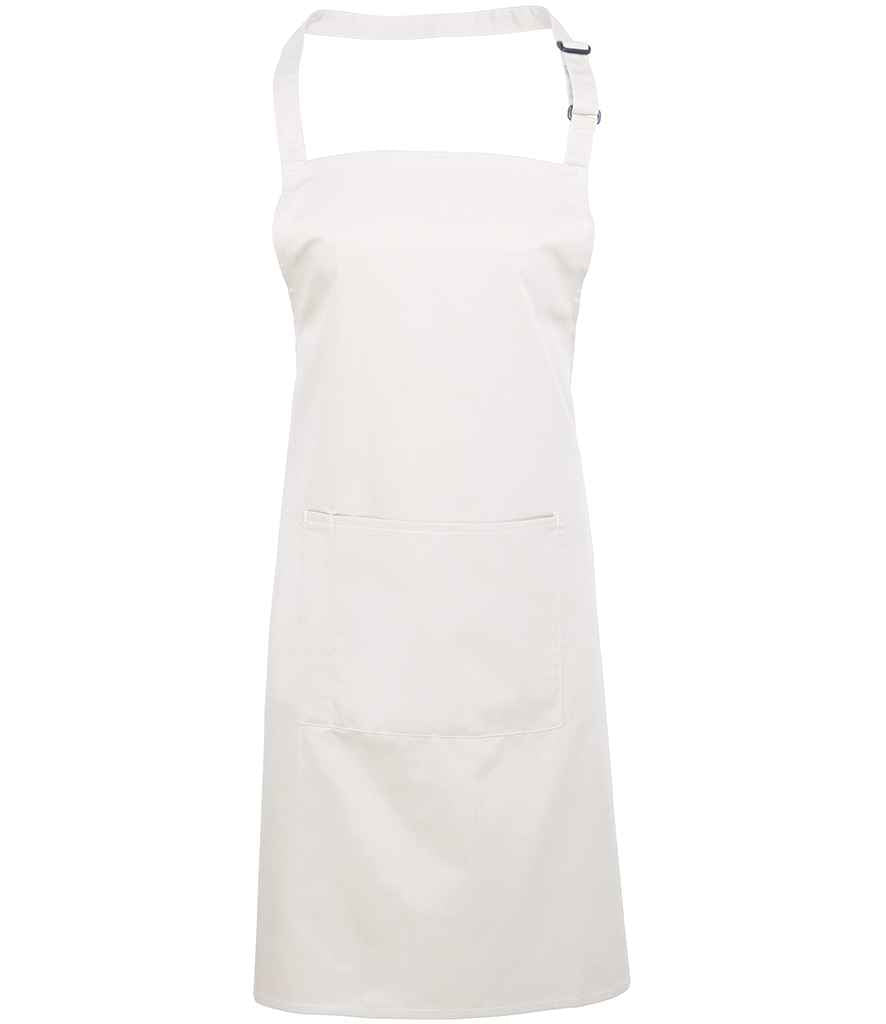 Premier - 'Colours' Bib Apron with Pocket - PR154 WHI ONE