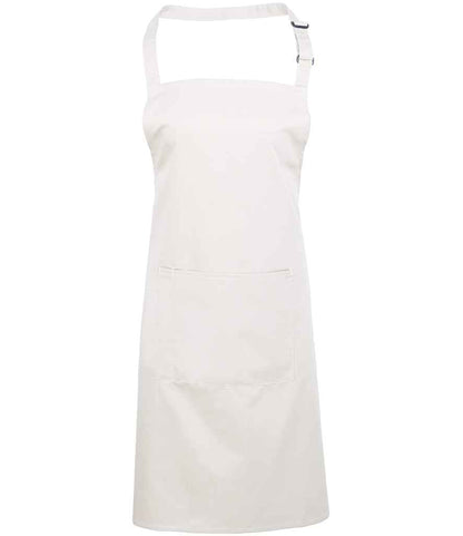 Premier - 'Colours' Bib Apron with Pocket - PR154 WHI ONE