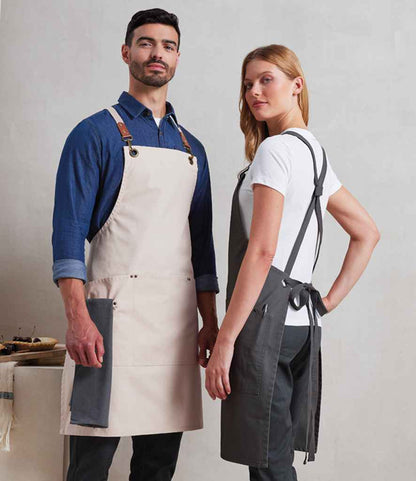 Premier - Clip 'n' Clasp Cross Back Bib Apron - PR182 DGY ONE