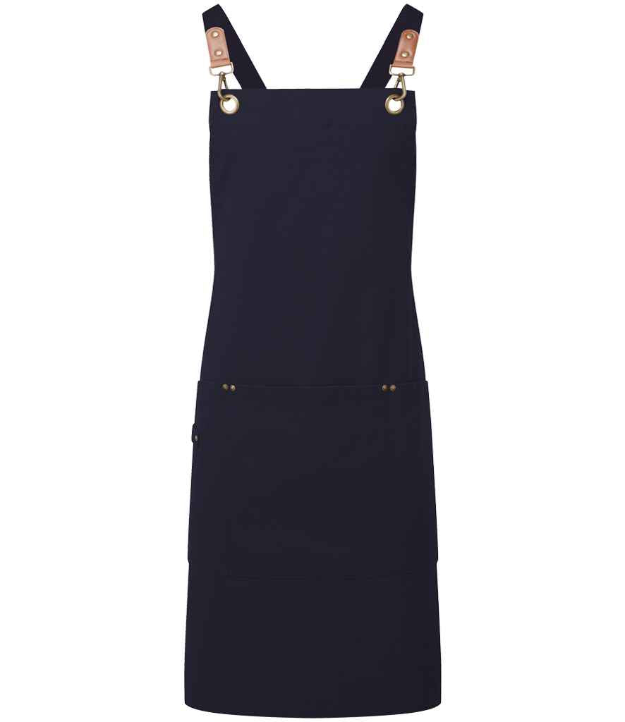 Premier - Clip 'n' Clasp Cross Back Bib Apron - PR182 NAV ONE