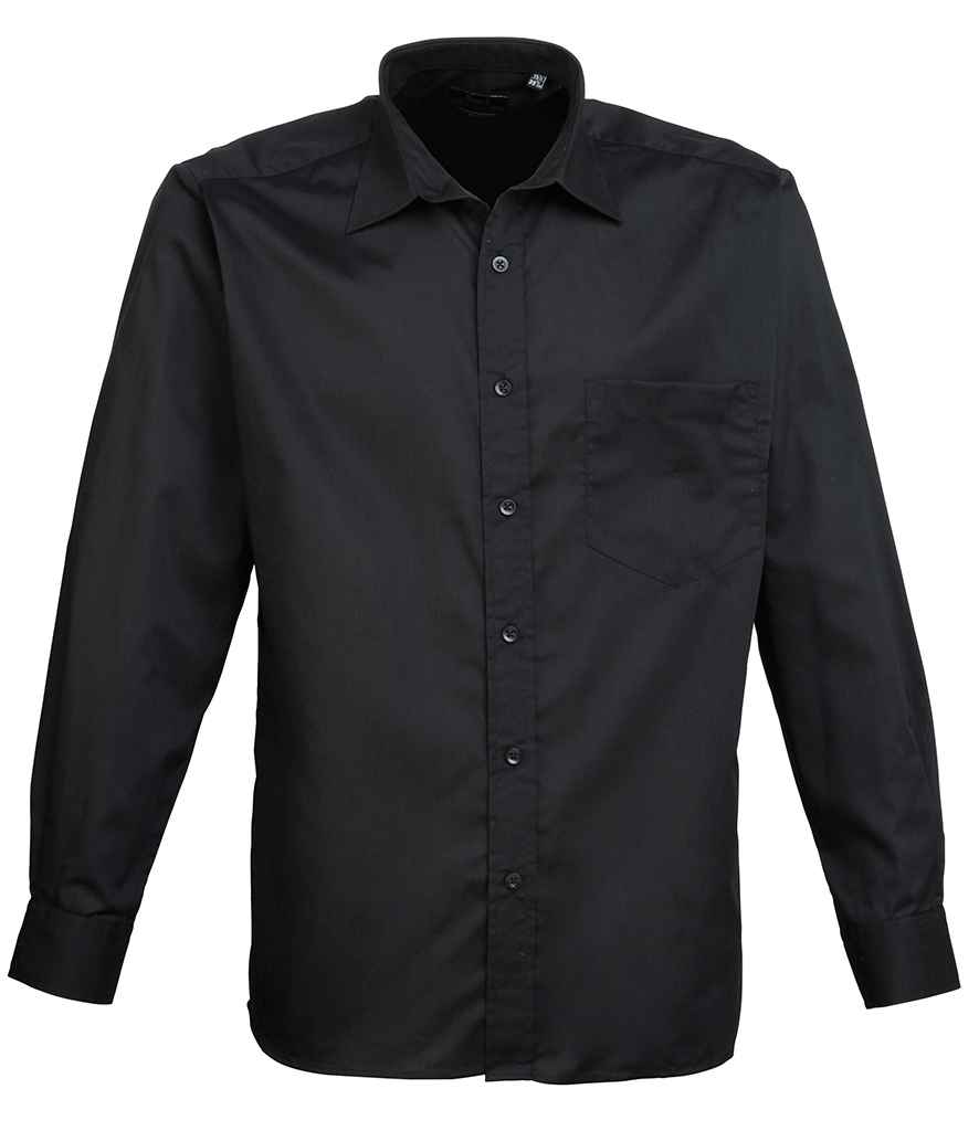 Premier - Long Sleeve Poplin Shirt - PR200 BLK 14.5