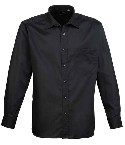 Premier - Long Sleeve Poplin Shirt - PR200 BLK 14.5