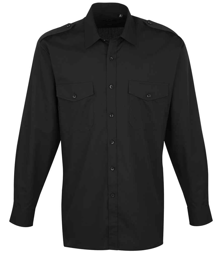 Premier - Long Sleeve Pilot Shirt - PR210 BLK 14.5