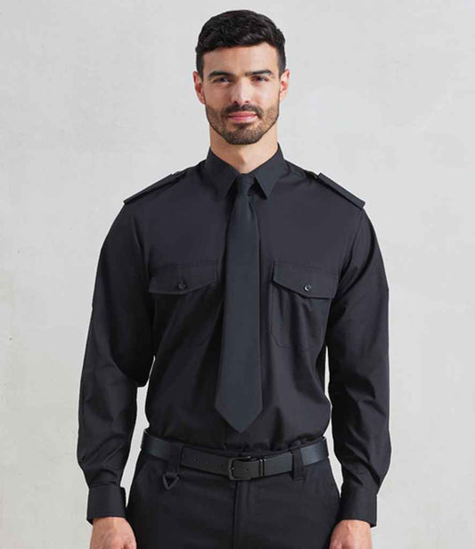 Premier - Long Sleeve Pilot Shirt - PR210 BLK 14.5