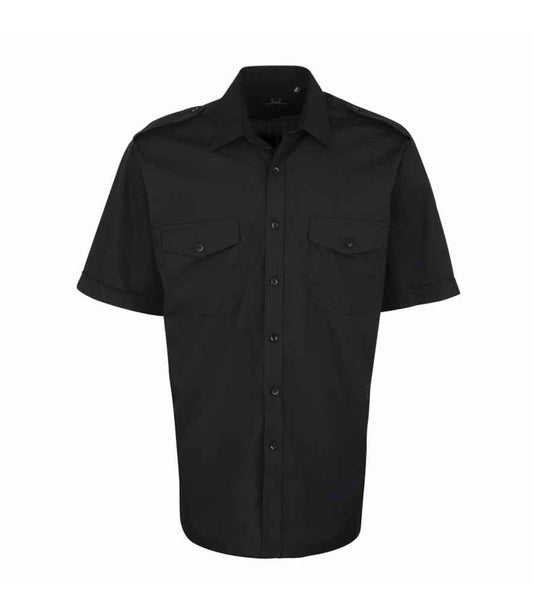 Premier - Short Sleeve Pilot Shirt - PR212 BLK 14.5