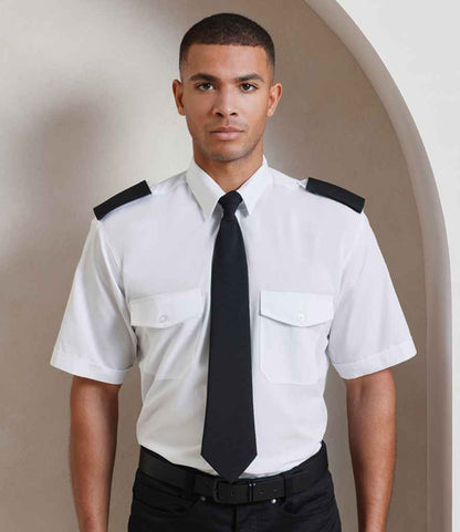 Premier - Short Sleeve Pilot Shirt - PR212 WHI 14.5