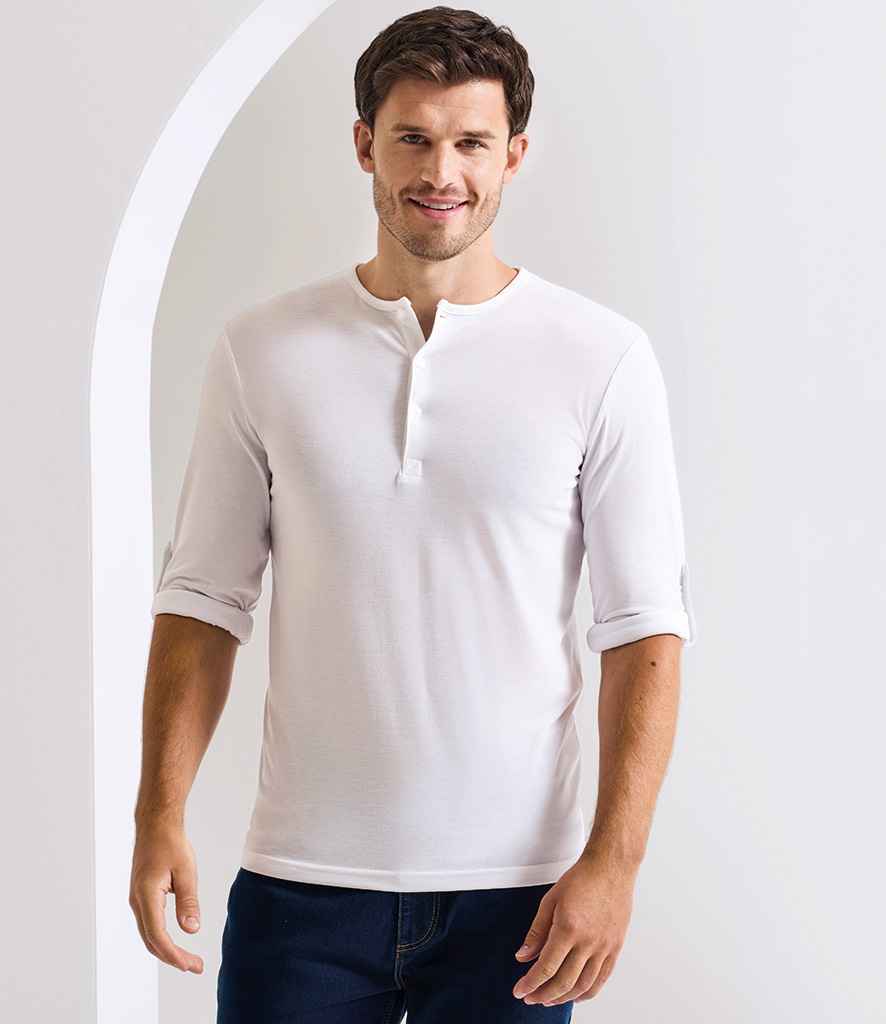 Premier - Long John Roll Sleeve T-Shirt - PR218 WHI XS