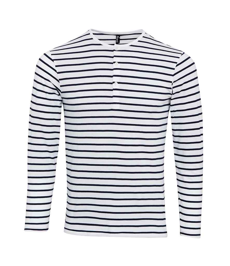 Premier - Long John Roll Sleeve T-Shirt - PR218 WH/NV XS