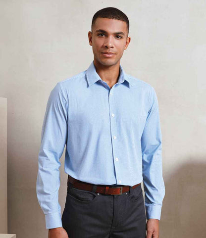 Premier - Gingham Long Sleeve Shirt - PR220 LB/WH XS