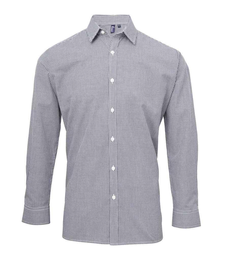 Premier - Gingham Long Sleeve Shirt - PR220 NV/WH XS