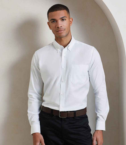 Premier - Signature Long Sleeve Oxford Shirt - PR234 WHI 14.5