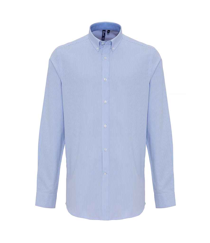 Premier - Long Sleeve Striped Oxford Shirt - PR238 WH/OB S