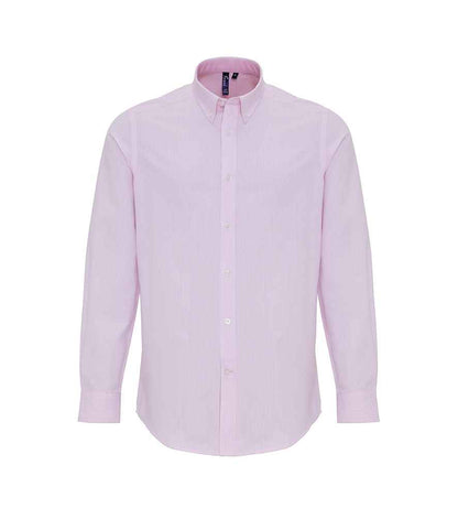 Premier - Long Sleeve Striped Oxford Shirt - PR238 WH/PI S