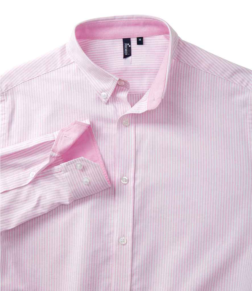 Premier - Long Sleeve Striped Oxford Shirt - Pierre Francis