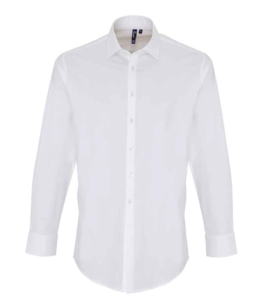 Premier - Long Sleeve Stretch Fit Poplin Shirt - PR244 WHI XS