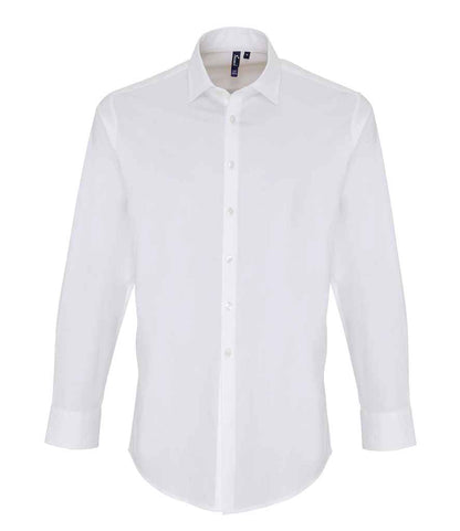Premier - Long Sleeve Stretch Fit Poplin Shirt - PR244 WHI XS