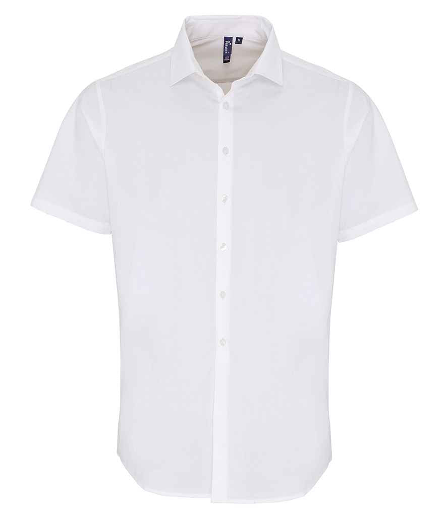 Premier - Short Sleeve Stretch Fit Poplin Shirt - PR246 BLK XS