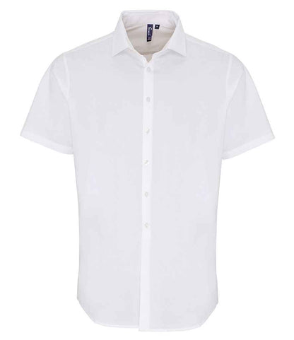 Premier - Short Sleeve Stretch Fit Poplin Shirt - PR246 BLK XS