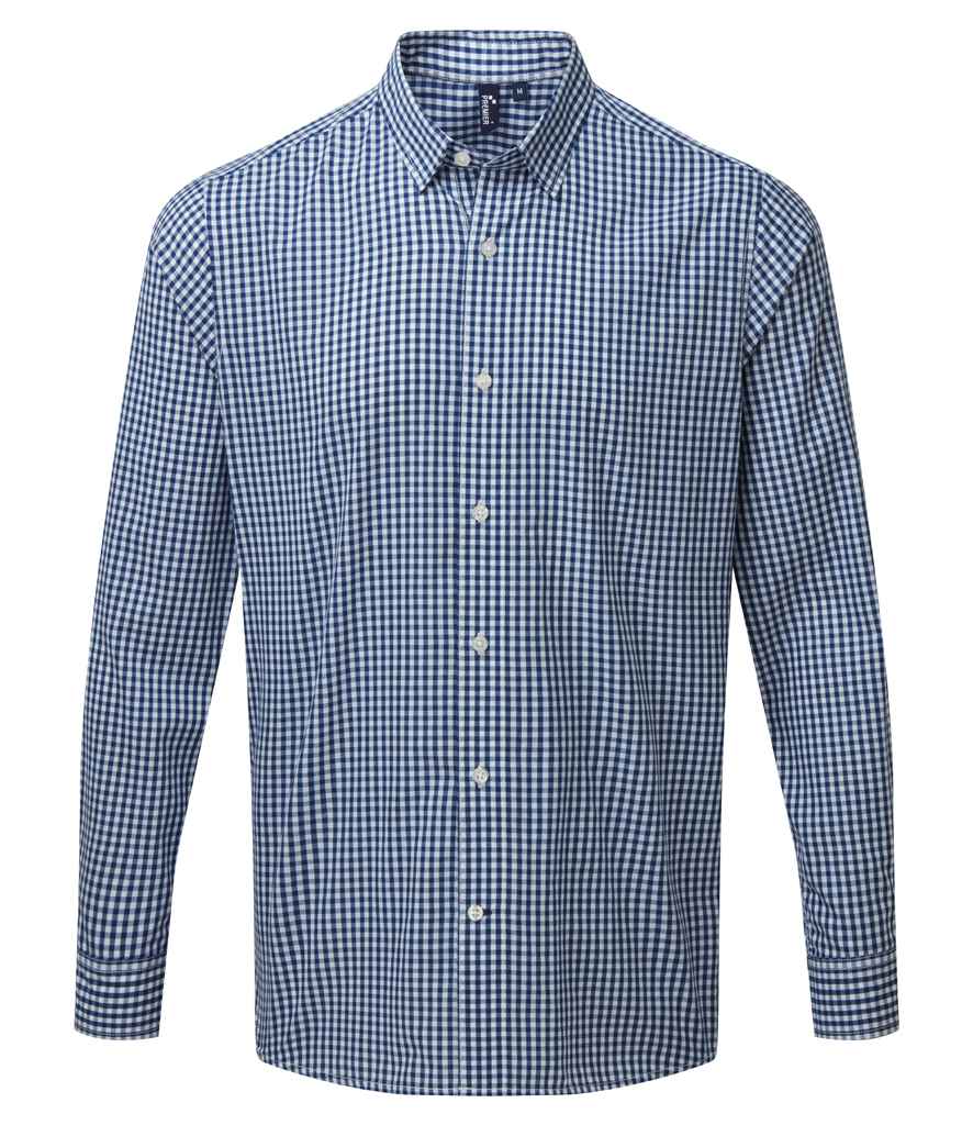 Premier - Maxton Check Long Sleeve Shirt - PR252 NV/WH S