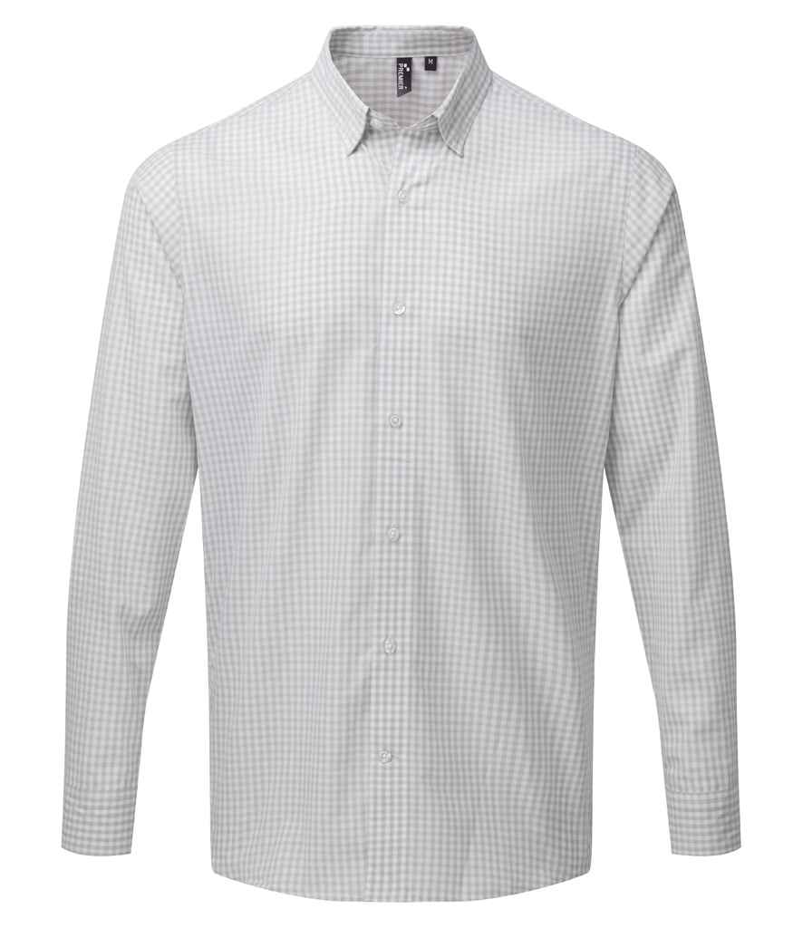 Premier - Maxton Check Long Sleeve Shirt - PR252 BK/RD S
